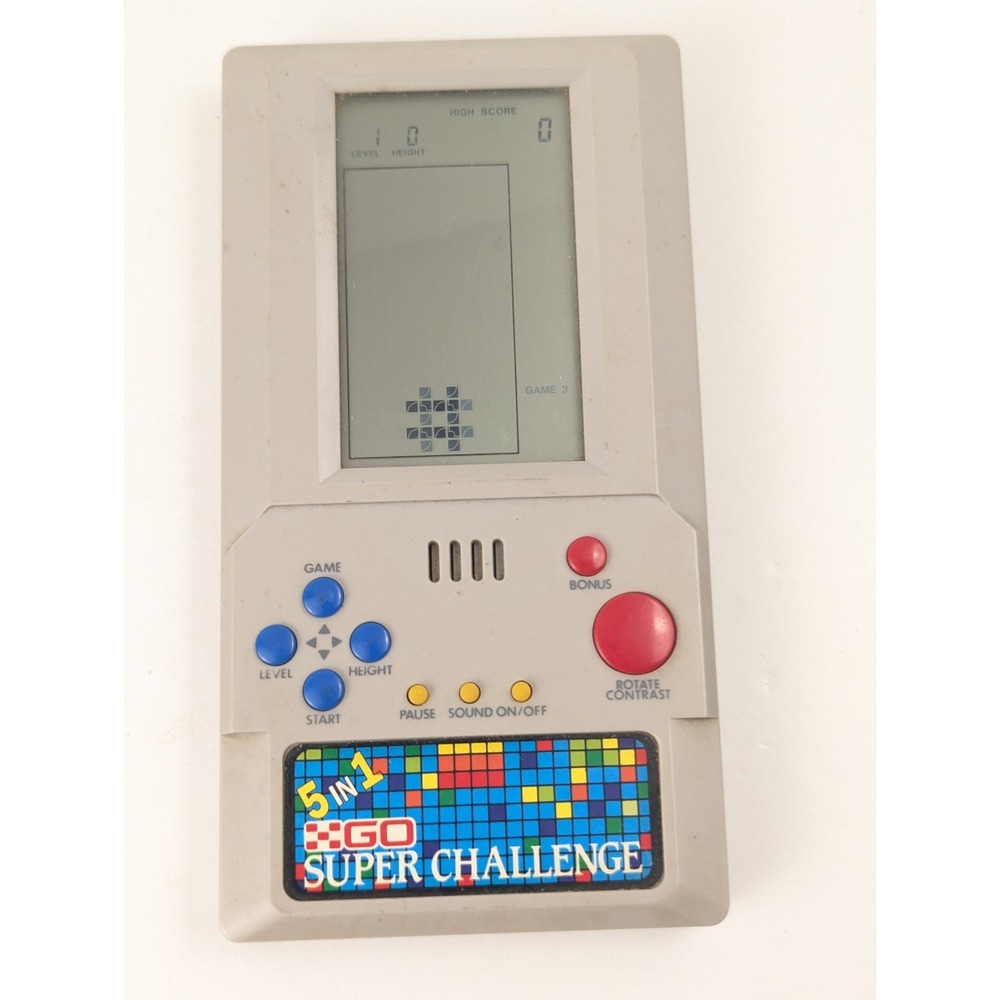 GO 5 in 1 Super Challenge Vintage 80/90s Tetris Style‎ Hand-Held Electronic Game